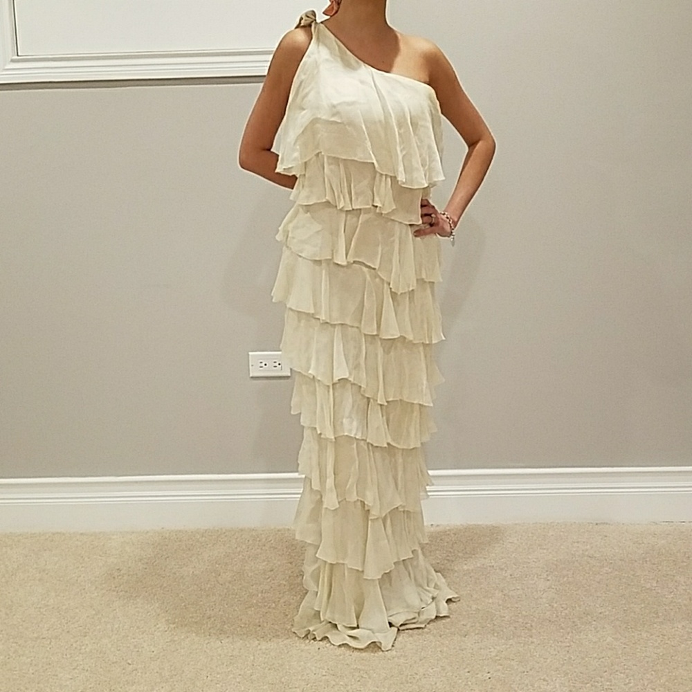 Sheri bodell cream colored dress